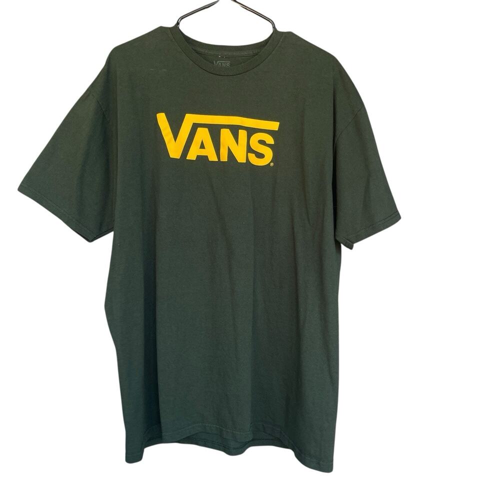 Vans Men Logo Shirt Tee Extra Large XL Green Skater Casual Everyday Short Sleeve